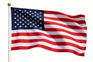 美国国旗 旗杆飘扬 金球顶